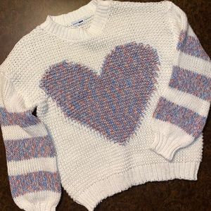 Fashion Nova oversized, balloon sleeved heart sweater - size XL